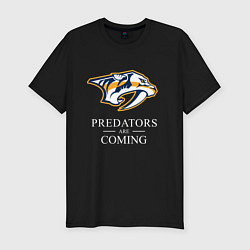 Мужская slim-футболка Nashville Predators are Coming Нэшвилл Предаторз
