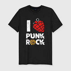 Мужская slim-футболка I LOVE PUNK ROCK