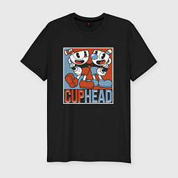 Футболка slim-fit Cuphead and Mugman Show, цвет: черный