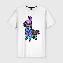 Футболка slim-fit Фортнайт Лама Fortnite Lama, цвет: белый