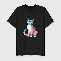 Мужская slim-футболка Нежная кошка