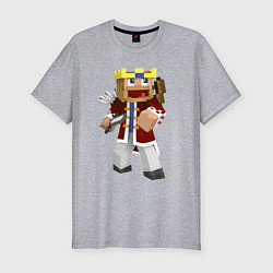 Мужская slim-футболка Minecraft Warrior