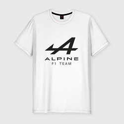 Футболка slim-fit Alpine F1 team Black Logo, цвет: белый