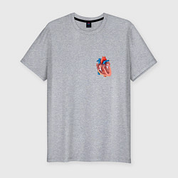 Футболка slim-fit Анатомия Сердце, цвет: меланж