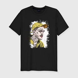Мужская slim-футболка Lil Peep в кепке Лил Пип