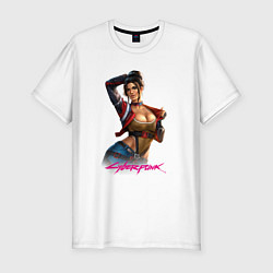 Мужская slim-футболка Sexy Panam Cyberpunk2077 18
