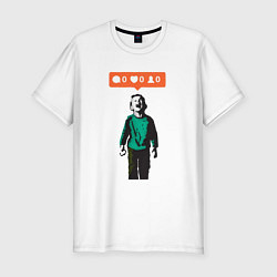 Футболка slim-fit Граффити соцсети лайки, цвет: белый