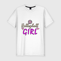 Мужская slim-футболка Volleyball - Girl