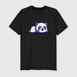 Мужская slim-футболка Милашка панда Cutie panda