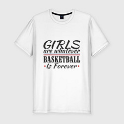 Мужская slim-футболка Girls & Basketball