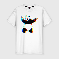 Мужская slim-футболка Banksy Panda with guns - Бэнкси