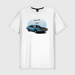 Футболка slim-fit Ретро-автомобиль, цвет: белый