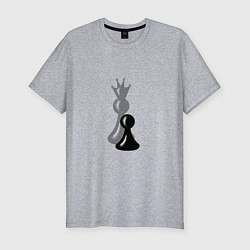 Мужская slim-футболка За каждой пешкой тень Королевы