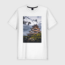 Мужская slim-футболка Старинный Замок В Японии