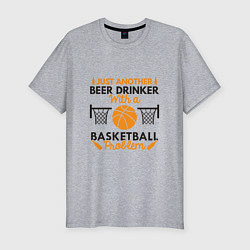 Мужская slim-футболка Basketball & Beer