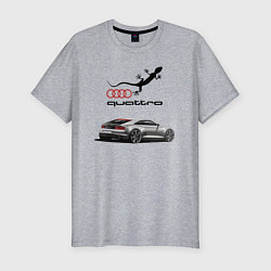 Мужская slim-футболка Audi quattro Lizard