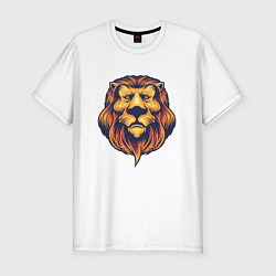 Мужская slim-футболка Спокойный лев