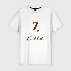 Футболка slim-fit Буква кириллицы Z- земля, цвет: белый