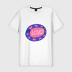 Футболка slim-fit Love badge, цвет: белый