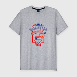 Мужская slim-футболка Washington - Basketball