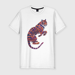Мужская slim-футболка Галактический тигр