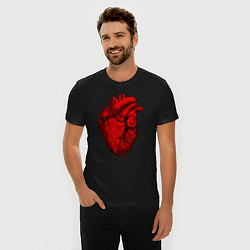 Футболка slim-fit Сердце анатомическое, цвет: черный — фото 2