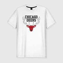 Футболка slim-fit Chicago deers, цвет: белый