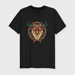 Мужская slim-футболка Рогатая лиса Дух леса