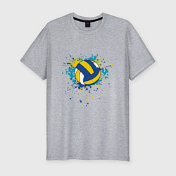 Мужская slim-футболка Volleyball Splash