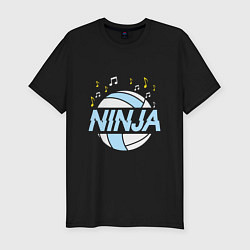 Мужская slim-футболка Volleyball Ninja