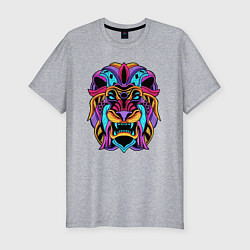 Футболка slim-fit Color lion Neon, цвет: меланж