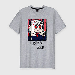 Футболка slim-fit HELLTAKER HORNY JAIL, цвет: меланж