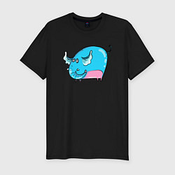 Мужская slim-футболка Большой голубой слон