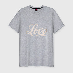 Мужская slim-футболка Любовь - Love