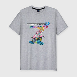 Мужская slim-футболка Принцесса Персик гонщица Mario Kart 8 Deluxe