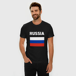 Футболка slim-fit Russian Flag, цвет: черный — фото 2