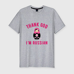 Мужская slim-футболка Спасибо, я русский