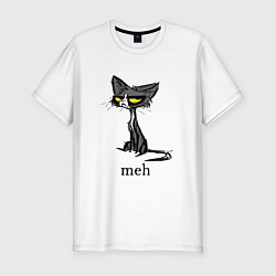 Мужская slim-футболка Cat meh