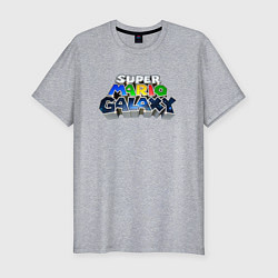 Мужская slim-футболка Super Mario Galaxy logo
