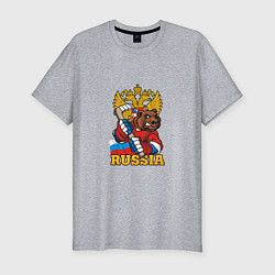 Футболка slim-fit Хоккей - Russia, цвет: меланж