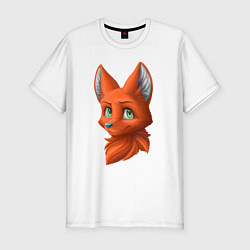 Мужская slim-футболка Милая лисичка Cute fox