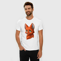 Футболка slim-fit Милая лисичка Cute fox, цвет: белый — фото 2