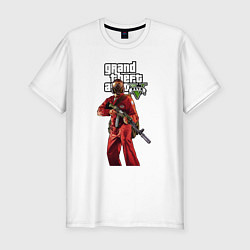 Мужская slim-футболка GTA 5 Man with gun