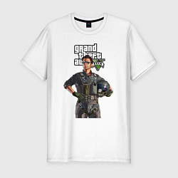 Мужская slim-футболка GTA 5 Pilot