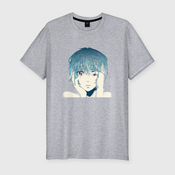 Футболка slim-fit Рей Аянами Rebuild of Evangelion, цвет: меланж