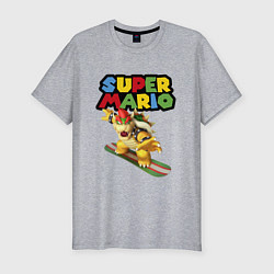 Футболка slim-fit Bowser Super Mario Nintendo, цвет: меланж