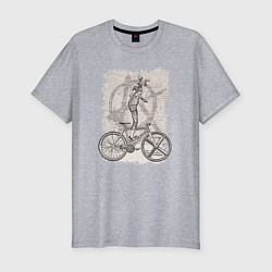 Футболка slim-fit Kitty bike punk, цвет: меланж