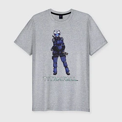 Мужская slim-футболка TITANFALL BLUE ART титанфолл
