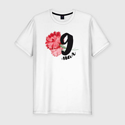 Мужская slim-футболка Цветы на 9 мая