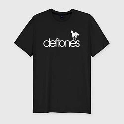Мужская slim-футболка Deftones лошадь